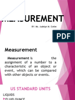 Measurement: BY: Ms. Judelyn M. Corbe