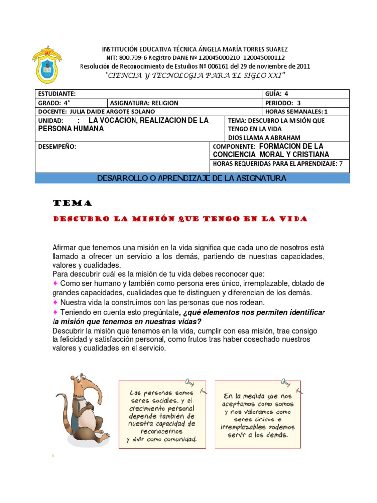 Actividades de Religión: Misión y Abraham | PDF | Abrahán | Biblia