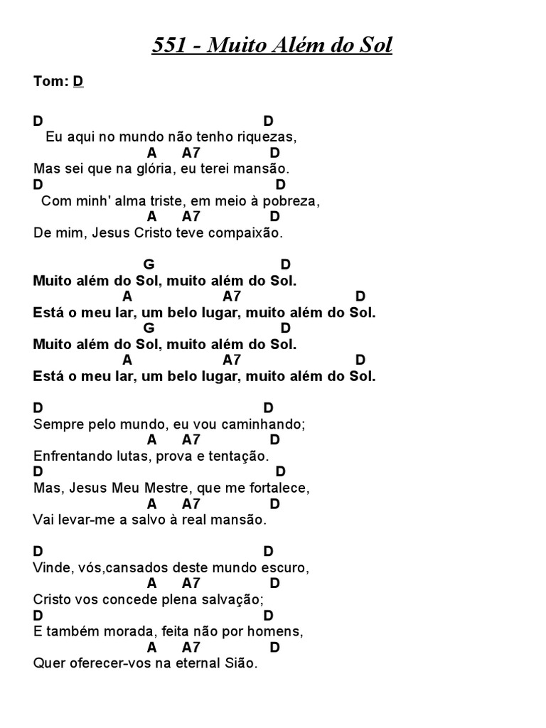 Muito Alem Do Sol Cifra Pdf