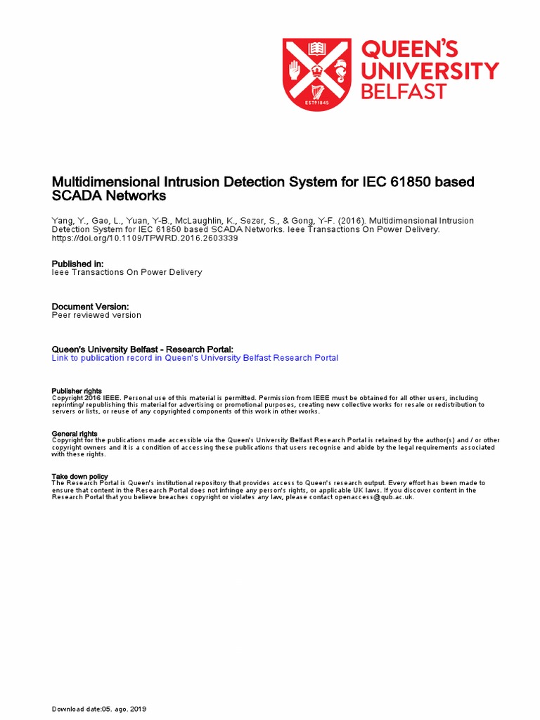 Multi IDS IEC61850 SCADA Networks | PDF | Computer Security | Security