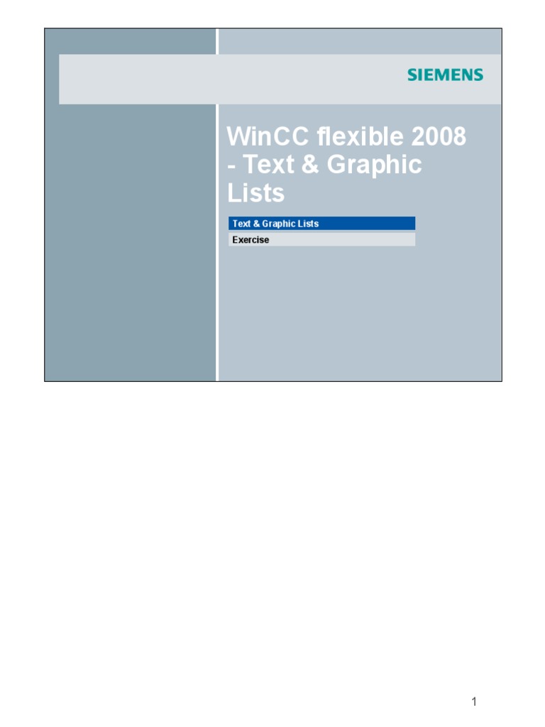5 - WinCC Flexible 2008 - Basics - Text&Graphiclists - EN | PDF ...