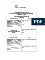 Cronograma Prueba Ingles PDF