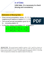 2.4 Preparation of Data: - Before Using Rainfall Data, It Is Necessary To Check The Data For Continuing and Consistency