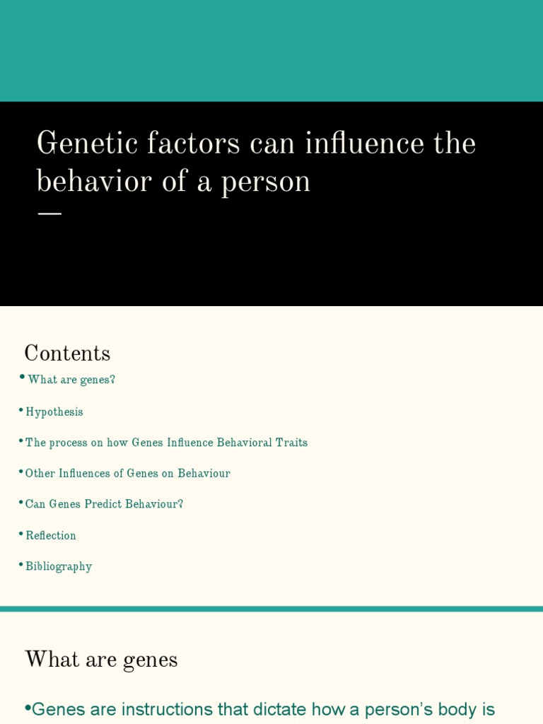 Genetic Factors Can Influence The Behavior of A Person: BY Shaib | PDF ...