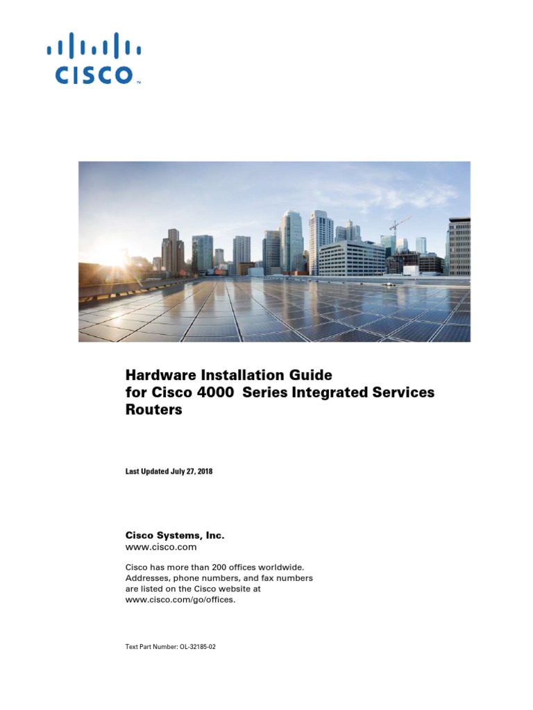 Hardware Installation Guide For Cisco 4000 Series Integrated Services ...