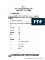 B.E. Discrete Structure: Third Semester Examination, Dec-2007