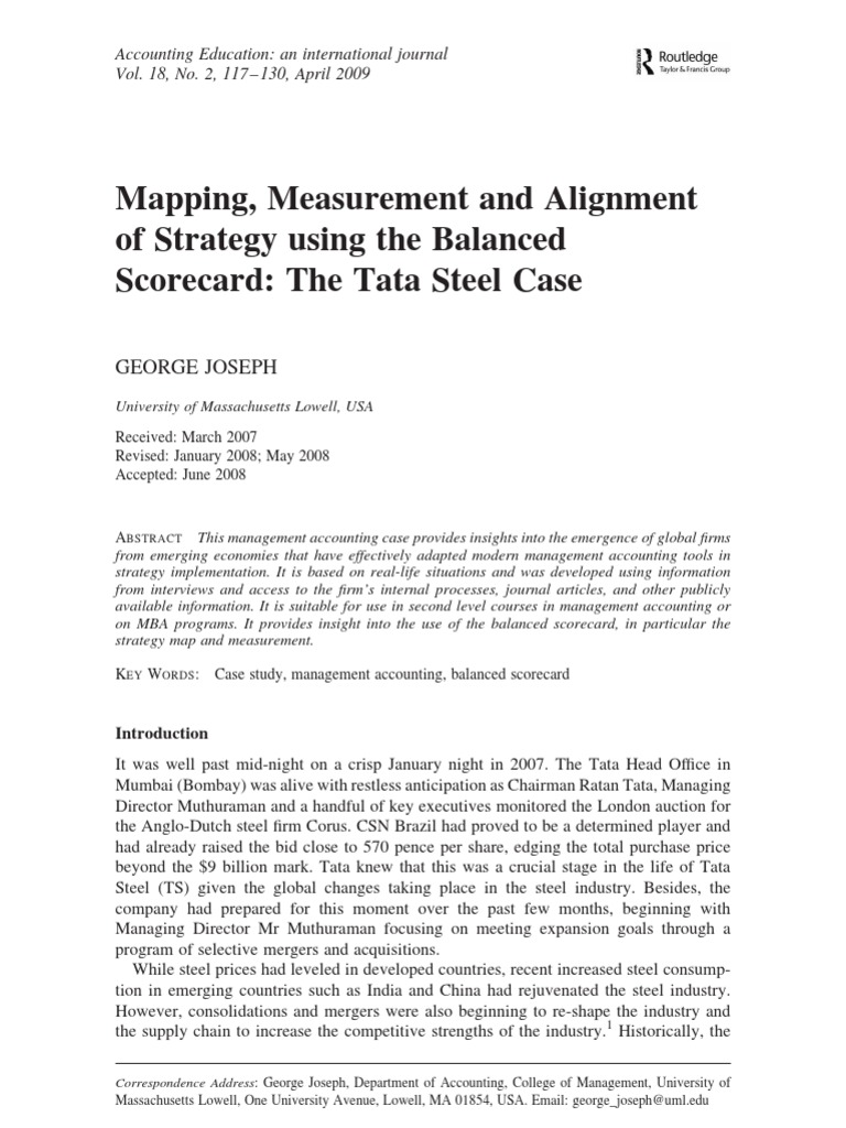 The Tata Steel Case | PDF | Strategic Management | Mergers And Acquisitions