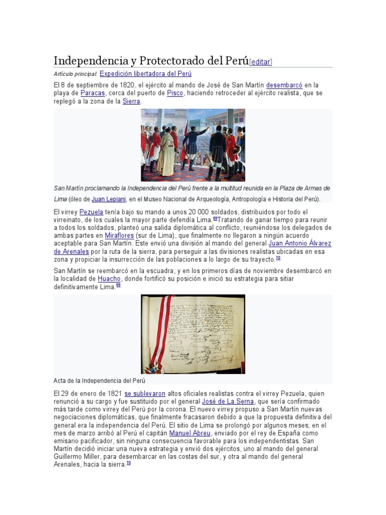 San Martín y la Independencia del Perú | PDF | Militares de españa | Perú