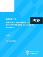 Covid19 Certificacion Medica de La Causa de Muerte en Casos Covid19 2020 Guia