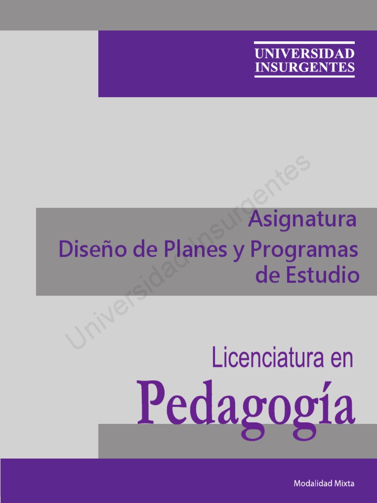 Diseño de Planes y Programas de Estudio | PDF | Plan de estudios ...