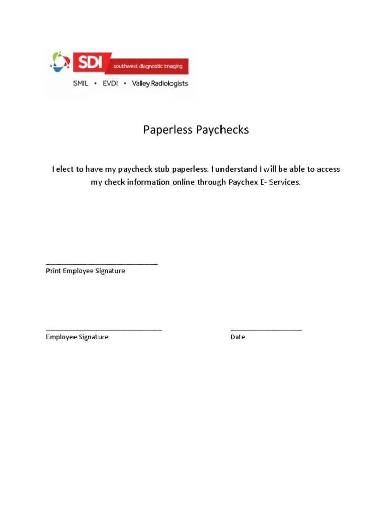 Paperless Paychecks PDF Finance & Money Management