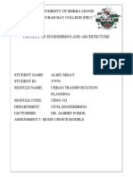 Assignment 3 Mode Choice Models