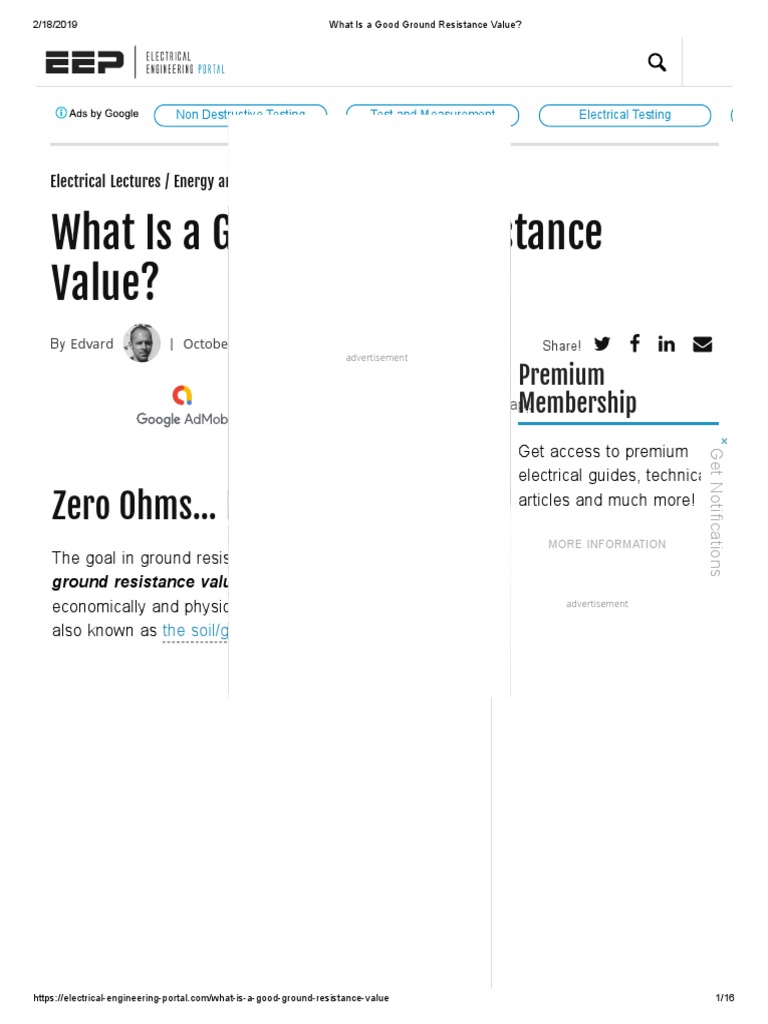 What Is A Good Ground Resistance Value PDF Electrical Resistance