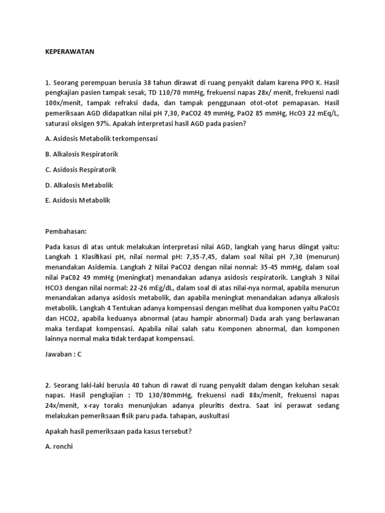 180 Soal Pembahasan Keperawatan