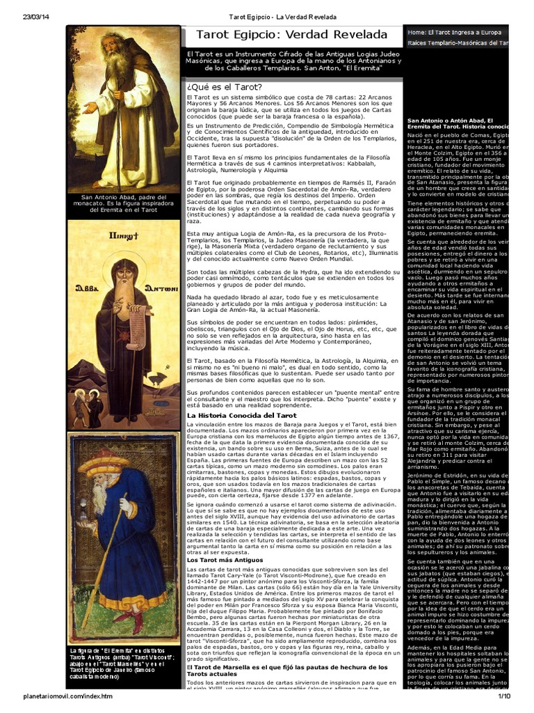 Significado del Tarot Egipcio | PDF | Tarot | Religión y creencia