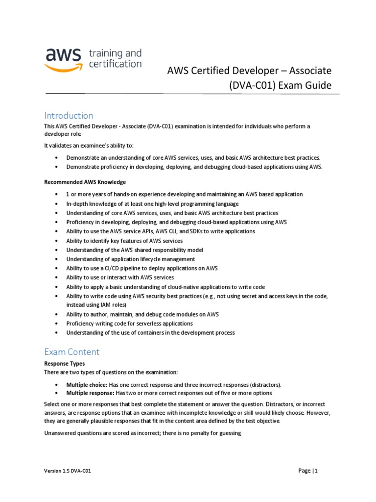 AWS Certified Developer Associate Exam Guide | PDF | Test (Assessment ...