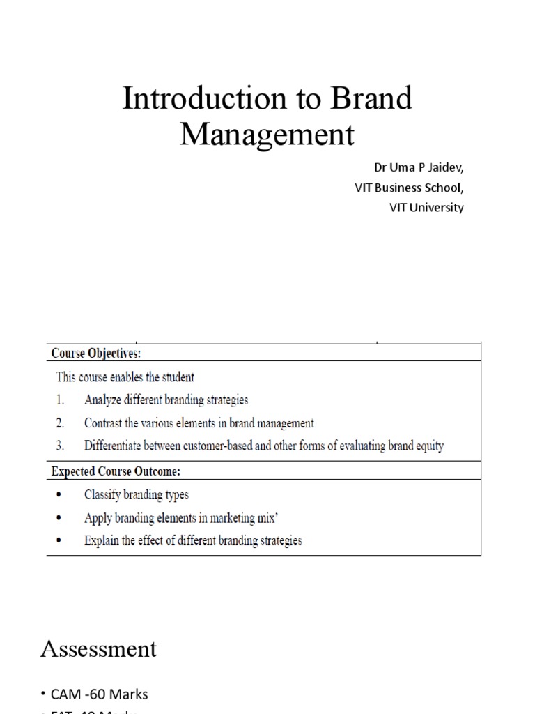 Introduction To Brand Management | PDF | Career & Growth | Finance ...