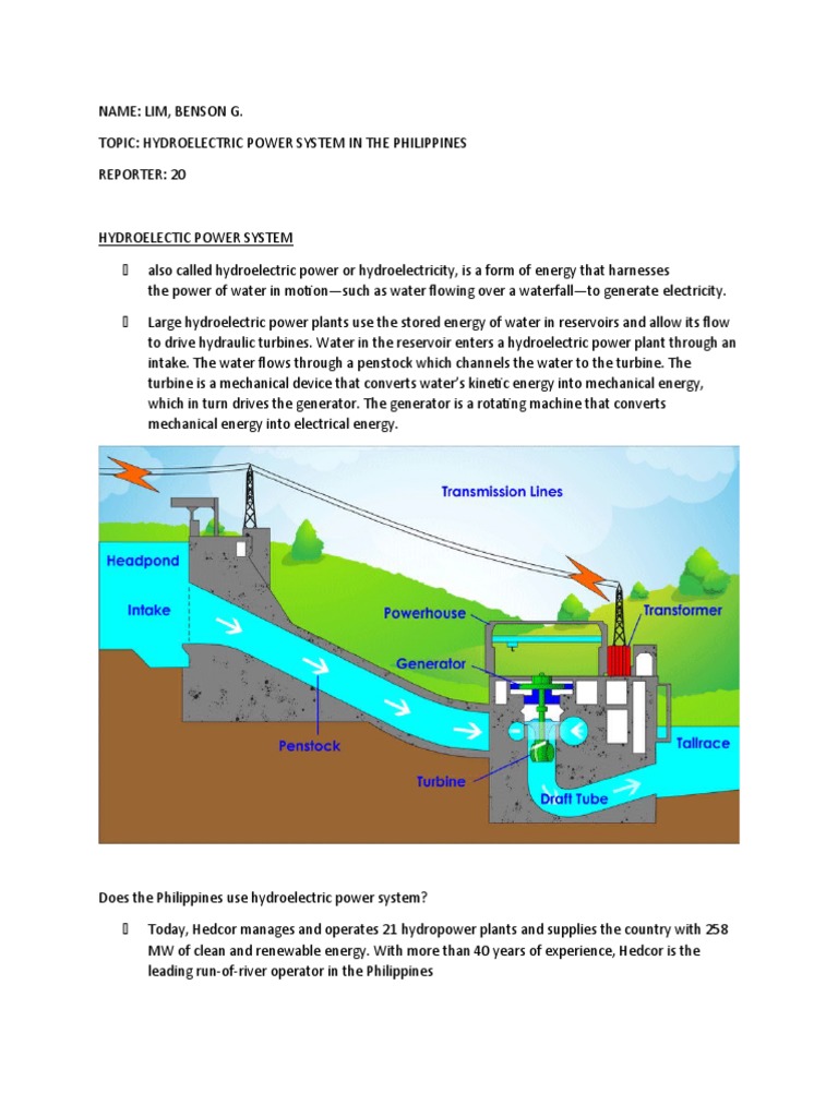 STUDENT 20 Hydroelectric Power System in The Philippines PDF