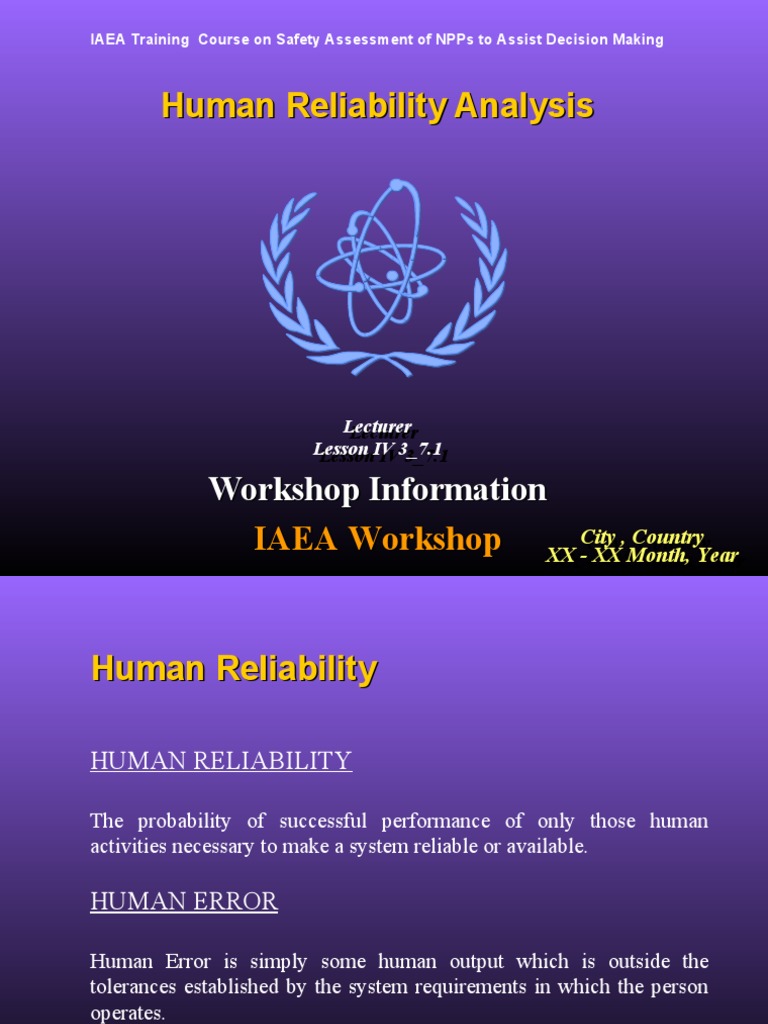 Nuclear Safety Human Reliability | PDF | Reliability Engineering ...
