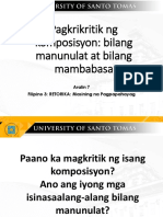 FIL 3. Aralin 7 Pagkrikritik NG Komposisyon Bilang Manunulat at Bilang Mambabasa PDF