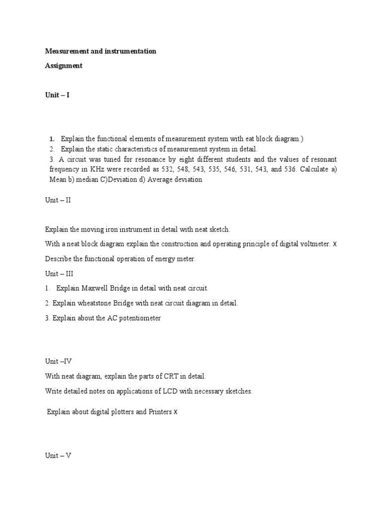 Measurement and Instrumentation Assignment | PDF | Science ...
