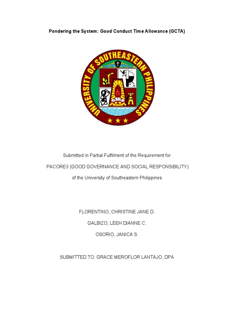 Good Conduct Time Allowance 2 PDF Sentence (Law) Prison