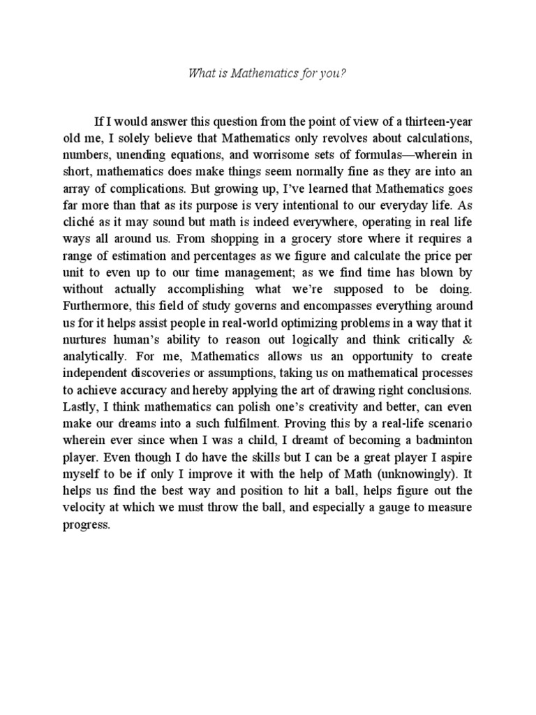 The Everyday Impact of Mathematics | PDF | Self-Improvement