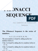 Fibonacci Sequence: Ma. Kristina B. Pablo, LPT Instructor