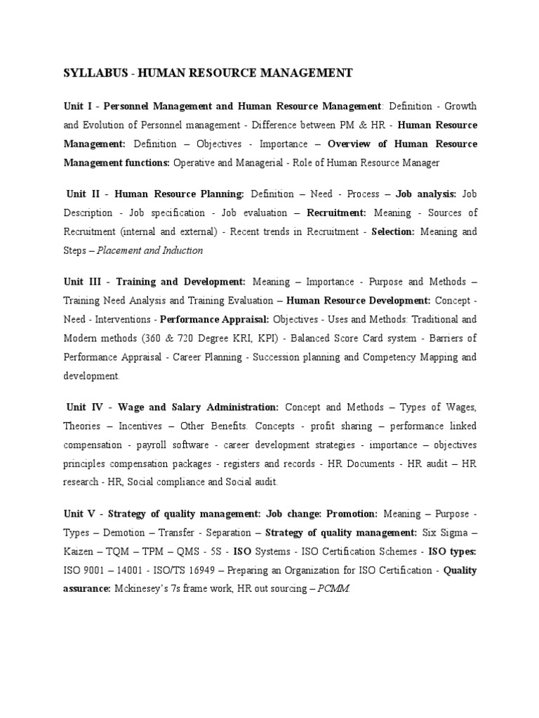 HRM Notes | PDF | Human Resource Management | Human Resources