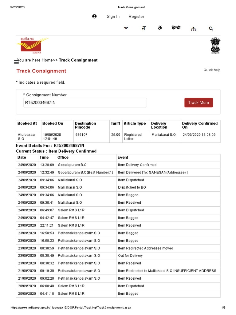 Track Consignment: Sign in Register | PDF | Cyberspace | Computing