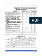 Public Speaking and Presentation Skills - Self Assessment PDF