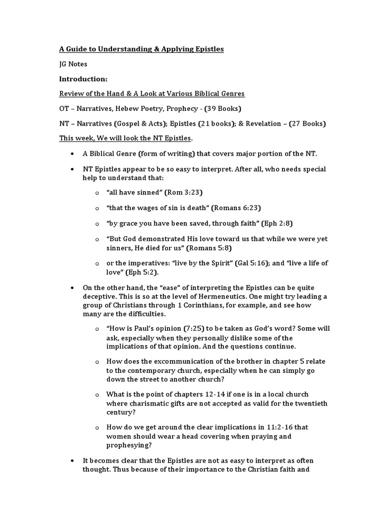 Understanding New Testament Epistles | PDF | Epistle To Philemon ...