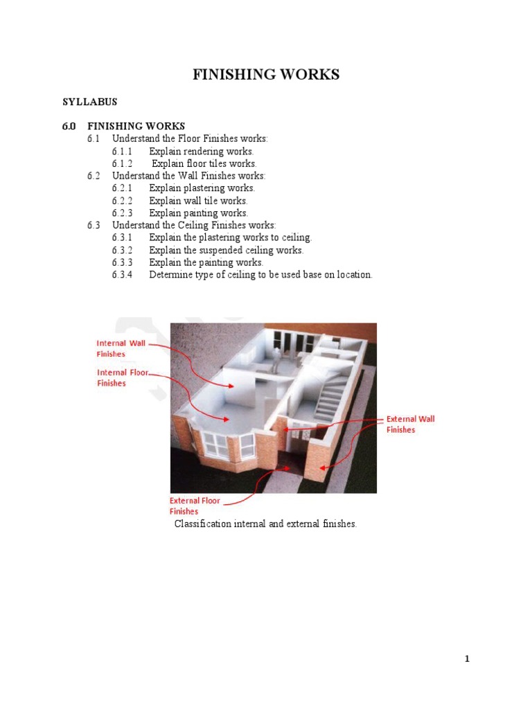 Overview of Finishing Works in Construction | PDF | Paint | Tile