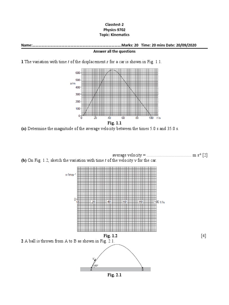 Physics Kinematics Pdf Velocity Kinematics