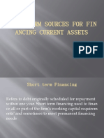 Short-Term Sources For Fin Ancing Current Assets