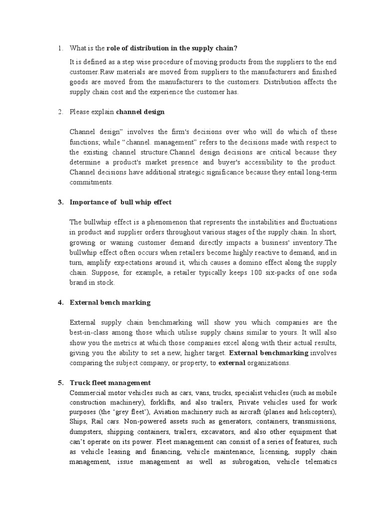 Supply Chain Management Essentials | PDF | Supply Chain | Logistics