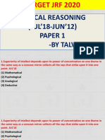 Logical Reasoning-Jul'18-Jun'12 Paper 1