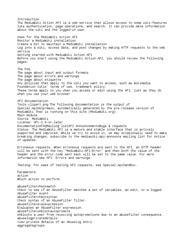 Wikipedia Api | PDF | Wiki | Application Programming Interface