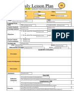 Daily Lesson Plan: Teacher'S Name: Madam Vijayamalar Gunushakran