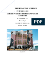 On The Performance of Buildings in Hurricanes A Study For The Saffir-Simspon Scale Committee