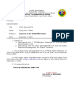 Comment On The Detail of Personnel: Bulacan Police Provincial Office