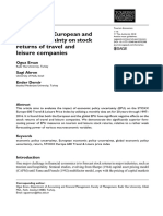 The Effect of European and Global Uncertainty On Stock Returns of Travel and Leisure Companies