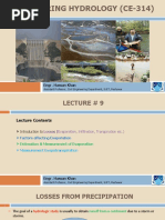 Lec 9, Losses From Precipitation