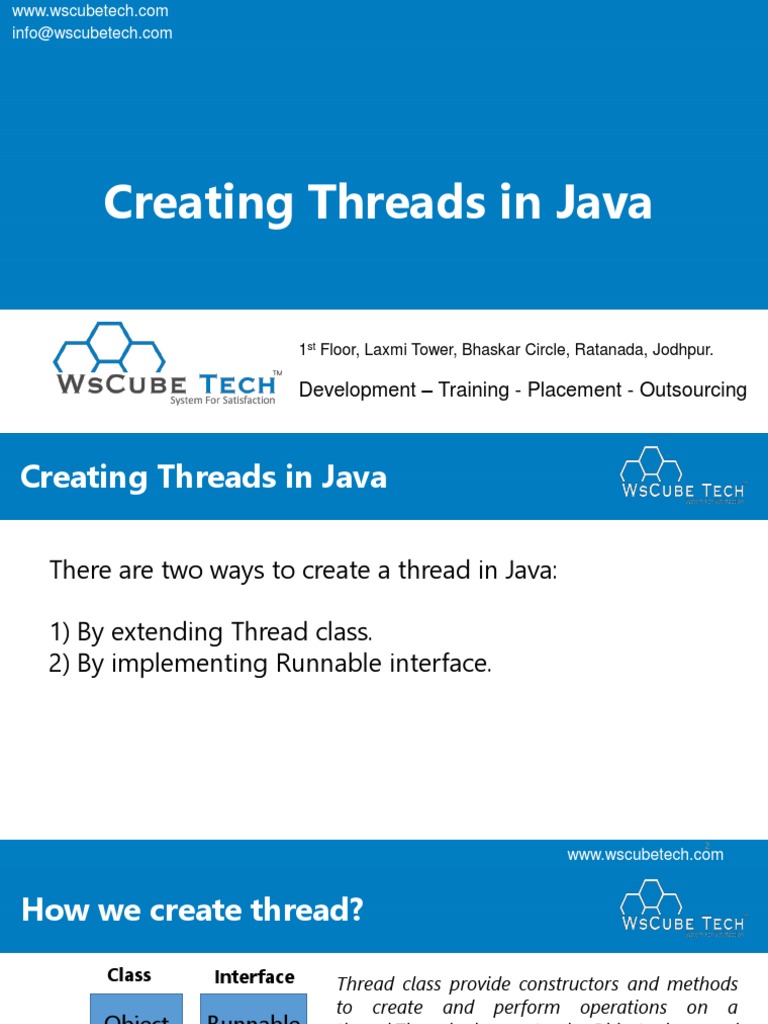 Creating Threads in Java | PDF | Class (Computer Programming) | Method ...