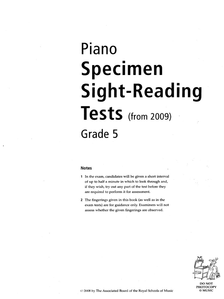 Piano Specimen Sight-Reading Tests, Grade 5 - Esercizi Per Lettura A Prima Vista - Foto 3