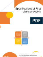 Specifications of First Class Brickwork