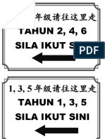 年级请往这里走 TAHUN 2, 4, 6 Sila Ikut Sini