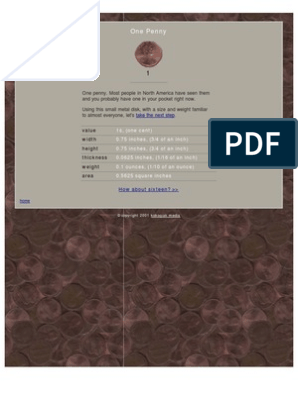 What Does A Million Pennies Look Like Pdf Penny United States Coin Inch