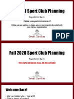 Fall 2020 Sport Club Planning