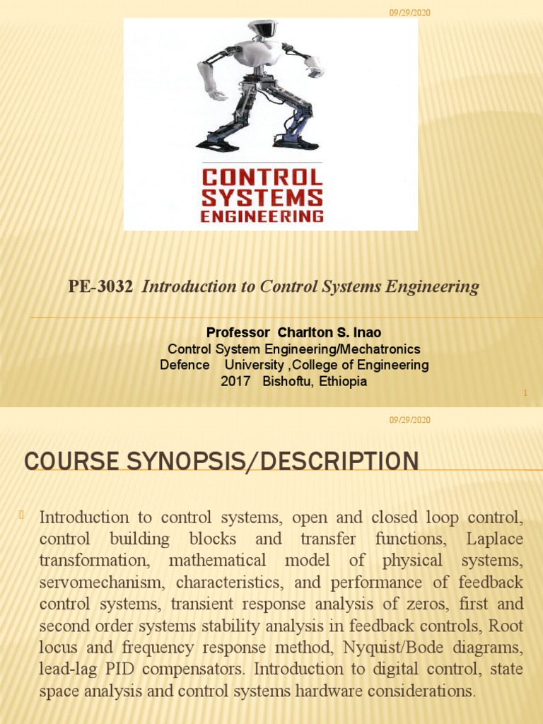 Introduction to Control Systems Engineering | PDF | Control Theory ...